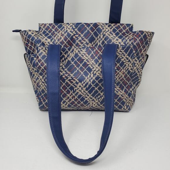 Ellen Tracy Blue patterned Bag 12"x3" - Picture 6 of 13